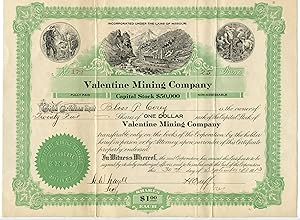 Valentine Mining stock certificate