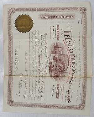 The Eastern Mining Syndicate of Ontario stock certificate