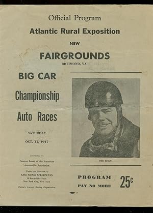 Richmond Fairgrounds Speedway Big Car Championship Program 10/11/1947