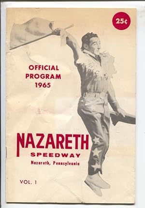 Nazareth Speedway Modified Stock Car Race Program 3/21/1965---Tex Enright cover-Bud Olsen-VG