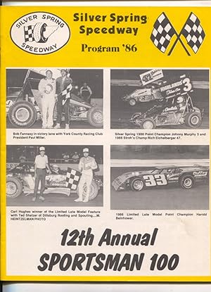 Silver Spring Speedway Auto Race Program-1986-Silver Spring MD-12th Annual Sportsman 100-pix-info-VF