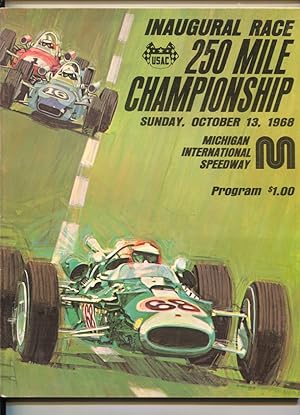 Michigan Int'l Speedway Indy Car Race Program USAC-10/13/1968A.J. Foyt-Mario Andretti-Bill Vukovi...