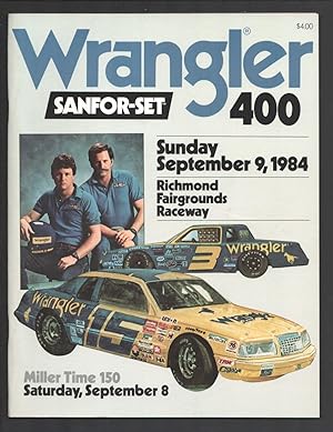 Richmond Fairgrounds Raceway NASCAR Wrangler 400 Auto Race Program 9/9/1984-Dale Earnhardt-VF