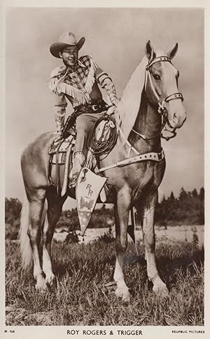 Roy Rogers & Trigger Picturegoer Rare Film Photo Postcard