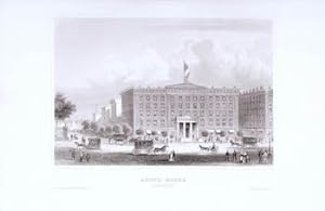 Astor House: New York. (B&W engraving).