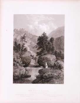 The Silver Cascade, in the Notch of the White Mountains. (B&W engraving).