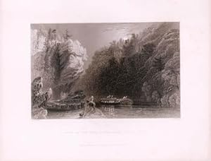 View of the Erie Canal Near Little Falls. (B&W engraving).