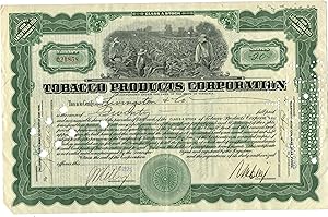 Tobacco Products Corporation stock certificate