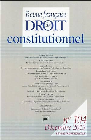 Revue française de droit constitutionnel n.104