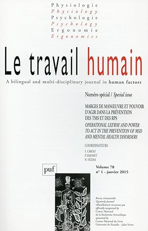 REVUE LE TRAVAIL HUMAIN N.78/1 (édition 2015)