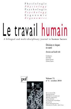 REVUE LE TRAVAIL HUMAIN N.73/4 (édition 2010)