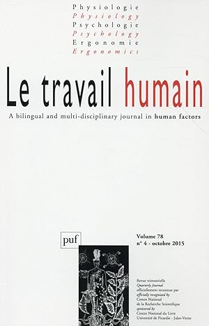 REVUE LE TRAVAIL HUMAIN N.78/4 (édition 2015)