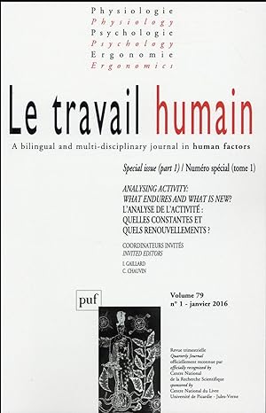 REVUE LE TRAVAIL HUMAIN N.79/1 (édition 2016)