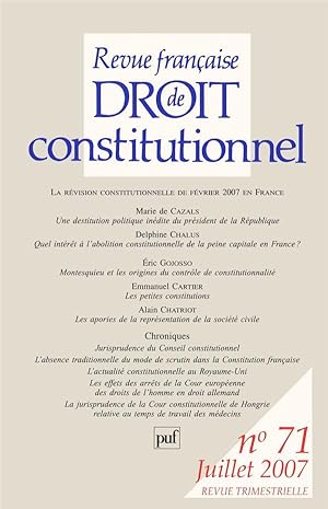 Revue française de droit constitutionnel n.71