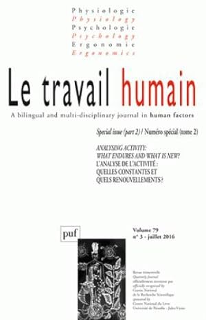 REVUE LE TRAVAIL HUMAIN N.79/3 (édition 2016)