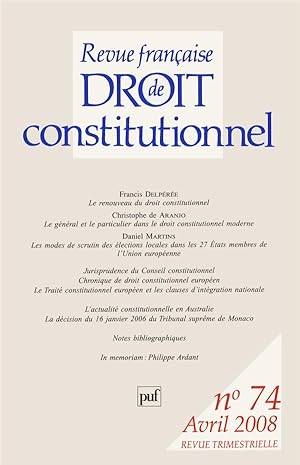 Revue française de droit constitutionnel n.74