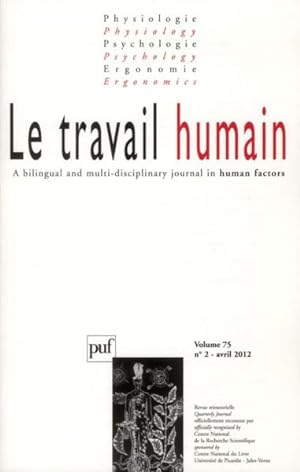 REVUE LE TRAVAIL HUMAIN N.75/2 (édition 2012)