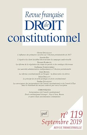 Revue française de droit constitutionnel n.119 (édition 2019)