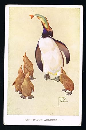 Isn't Daddy Wonderful - Penguin Postcard