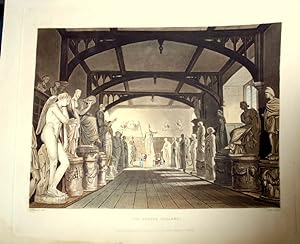 The Statue Gallery (The Ashmolean Museum of Roman Cast Sculptures). Hand Coloured Aquatint 1814