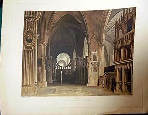 Part of Christ Church Cathedral. Oxford. Hand Coloured Aquatint. 1814