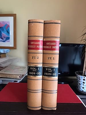 Ontario Weekly Notes, Volume 1 (1909-1910), Complete two books