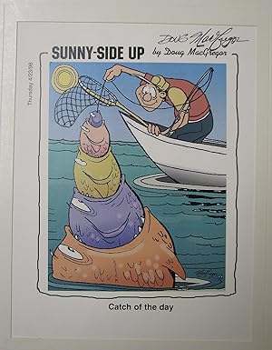 Signed cartoon by Doug MacGregor - Catch of the Day