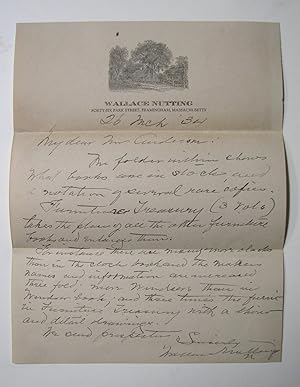 Wallace Nutting Handwritten Letter