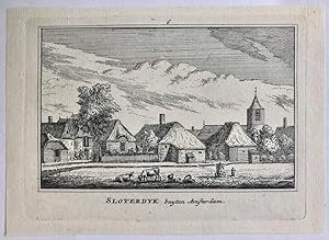 Original copperengraving/Antique print/Originele kopergravure: Sloterdyk buyten Amsterdam. ca 1792.