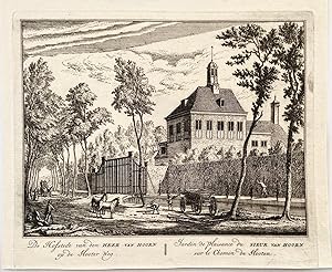 Original etching/Antique print/originele ets: De Hofstede van den Heer van Hoorn op de Slooter we...