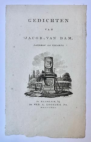 [Antique title page, 1821] GEDICHTEN VAN JACOB VAN DAM, published 1821, 1 p.