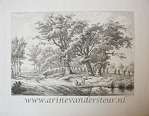 [Antique etching and engraving, ets en gravure] E.v. Drielst, after H. Schwegman, IN HET DRAAMSCHE.