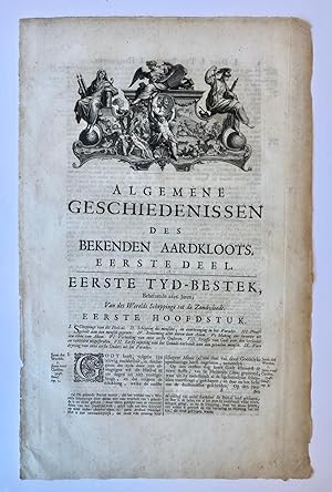 [Antique title page, 1720] Stories from the Book of Genesis [Algemene Geschiedenissen des bekende...