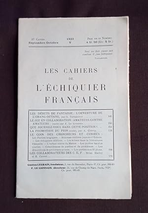 Les cahiers de l'échiquier français - N°5 1933