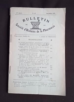 Bulletin de la société d'histoire de la pharmacie - N°66 1929
