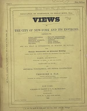 VIEWS IN NEW-YORK AND ITS ENVIRONS, . from Accurate, Characteristic & Picturesque Drawings, Taken...