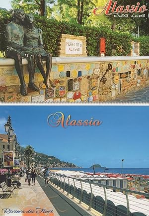 Muretto Di Alassio Statue & Theatre Posters 2x Italy Postcard s