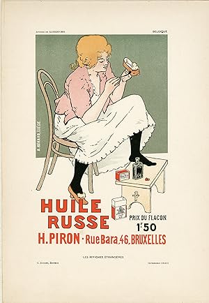 "HUILE RUSSE H.PIRON" Planche originale entoilée "Les AFFICHES ÉTRANGÈRES" / G. BOUDET éditeur (1...