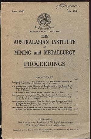 The Australasian Institute of Mining and Metallurg Proceedings June, 1960 No. 194