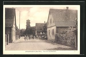 Carte postale Drusenheim, Rue de Soufflenheim