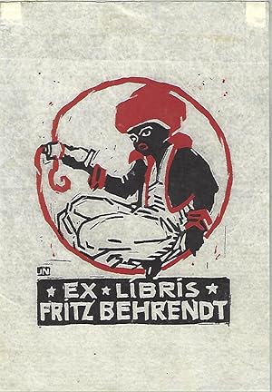 Exlibris für Fritz Behrendt. Farbholzschnitt.