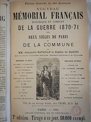 Nouveau Mémorial français historique et complet de la Guerre de 1870-1871, des deux sièges de Par...