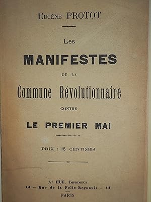 Les Manifestes de la Commune Révolutionnaire contre le Premier Mai