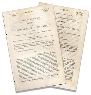 [Two House Documents on The Burning of The Caroline:] Burning of the Caroline. Message from the P...