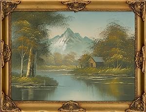Taylor - 20th Century Oil, Cabin by a Mountain Lake