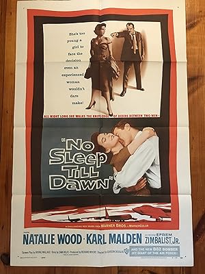 No Sleep Till Dawn Spanish One Sheet 1957 Natalie Wood, Karl Malden