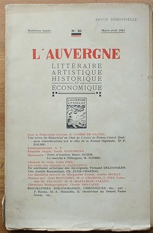 L'Auvergne littéraire, artistique et historique - Numéro 56 - mars-avril 1931 - 8ee année