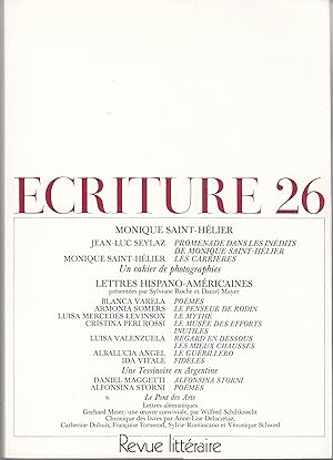 Ecriture no 26. Revue Littéraire. Printemps 1986