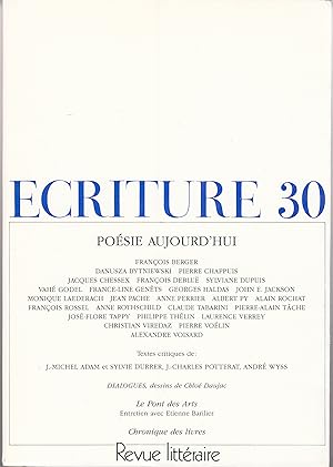 Ecriture no 30. Revue Littéraire. Printemps 1988