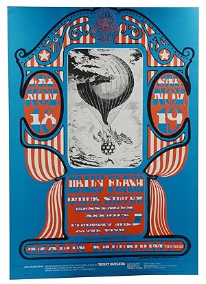 Original psychedelic poster for Daily Flash, Quick Silver Messenger Service, & Country Joe & the ...